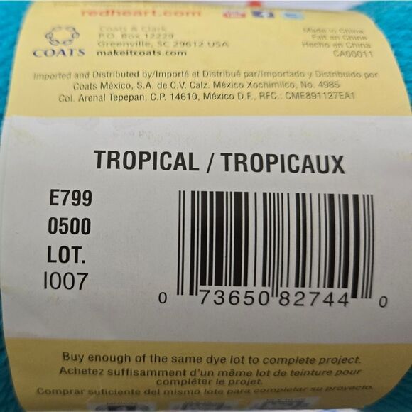 Red Heart Yarn Wool Bundle, TROPICAL NICKEL DHALIA - Picture 9 of 11